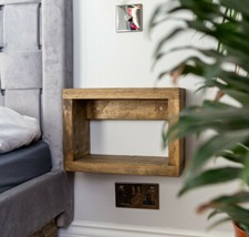 Wooden floating bedside table