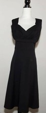 ❤Lightweight Fit & Flare Sleeveless Black XL Knee Length Party Dress~Ruched Bust
