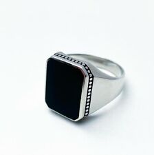Solid 925 Sterling Silver Turkish Ring Men’s Women’s black Colour #048