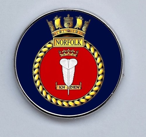 Hms norfolk royal navy lapel - navy,