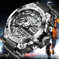 LIGE Digital Mens Military Watch 50m Waterproof Wristwatch LED Quartz Sports UK