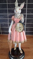 Lady white rabbit standing