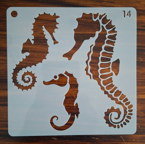 Seahorse stencil - seahorse,