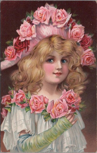 Children postcard victorian - children,