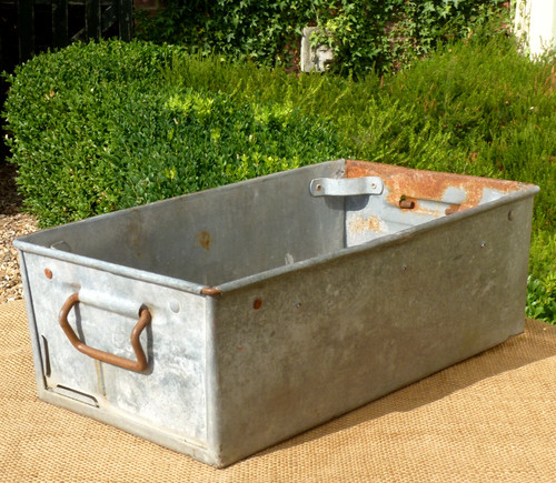 Galvanised metal trough