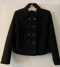 Marks and Spencer Black Pea Coat Jacket UK14