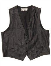 VINTAGE Mens Leather Waistcoat