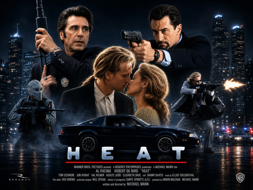Heat 1995 quad poster print - heat,
