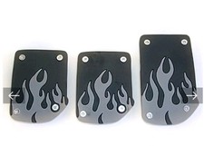 All Ride Non-Slip Car Pedal Covers Set 3 Piece Flame Design Universal Fit