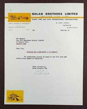 1966 Nolan Brothers Limited Plant Hire Caerleon, Wales, Business Letter