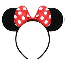 Red Bow Mouse Ears Headband