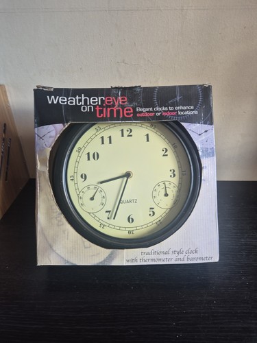 Outdoor clock with thermometer - clock,