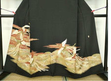 Japanese Black Tomesode Kimono