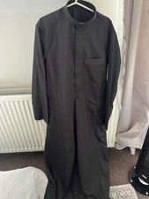 Qatari  Emirati Jubba Thobe Black Arabic Medium
