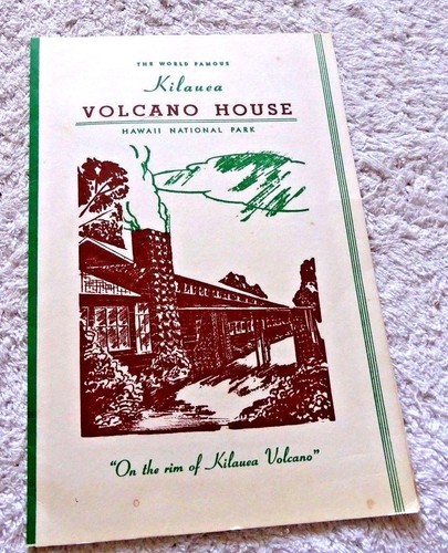 Vintage menu kilauea volcano - menu,