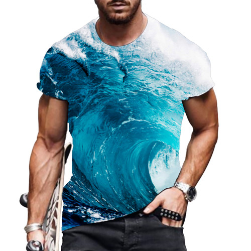 Men shirt sea big wave - men,