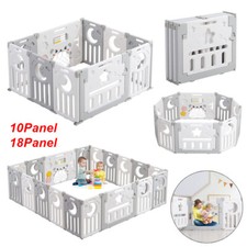 10/18 Foldable Panels Baby Playpen Kids Safety Child Play Center Yard Indoor Toy