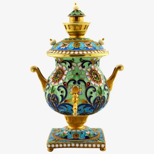 Silver gilt and champleve - a,