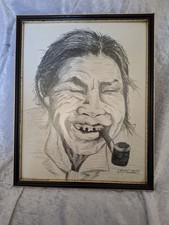 Vintage Framed Pencil Sketch