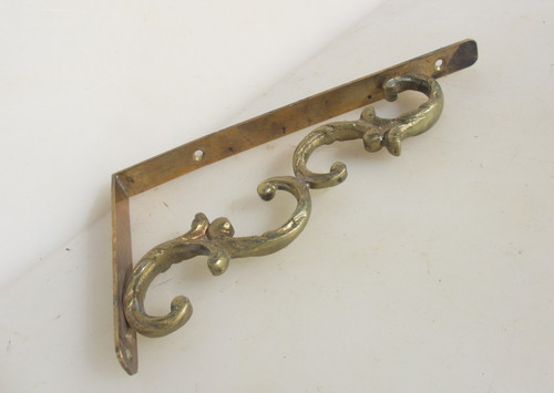 Vintage brass bracket shelf - vintage,