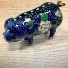 VINTAGE CLOISONNE ENAMEL PIG