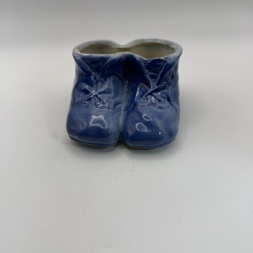 Ceramic blue baby shoes - ceramic,