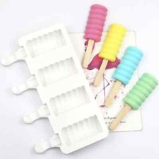 Silicone Swirl Ice Cream Mould Popsicle Ice Lolly Frozen Dessert Maker Tray 4
