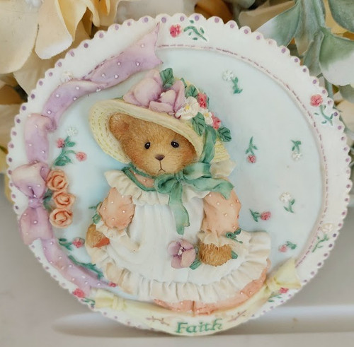 Cherished teddies faith plaque - teddies,