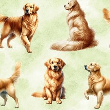 Golden Retriever Dog Fabric 2