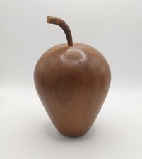 Vintage Wooden Apple Large Hand Carved Fruit Ornament 15cm