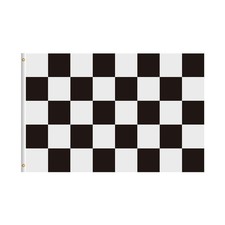 Black and white check - black,