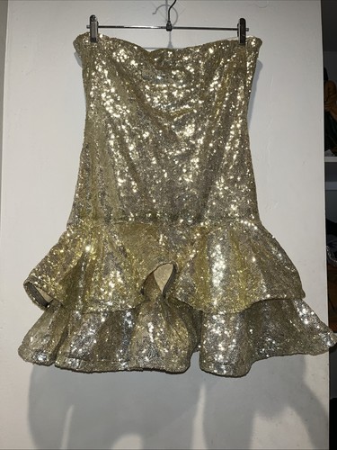 Jovani gold nude - gold, sequin