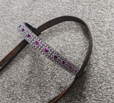 Heart Blingy Browband. Pony Cob Full, All Colours. Show Bling. Matchy Hearts