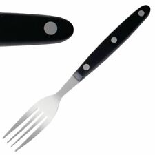 Steak Fork with Black Handle - Stainless Steel 18/0 - Pack Quantity 12 - 100mm