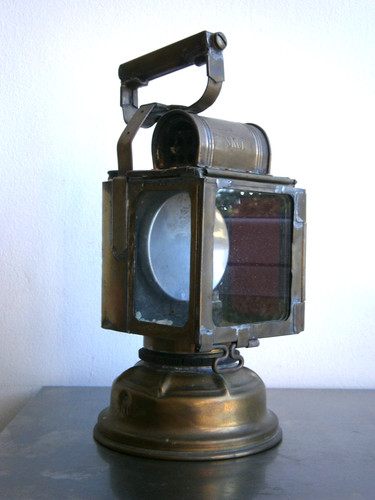 Antique copper train lantern - copper,
