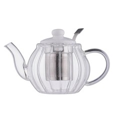 Glass Teapot with White