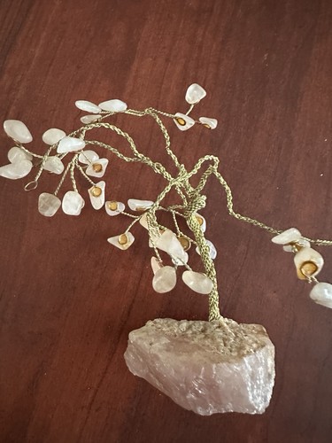 Rose quartz gemstone - quartz, tree