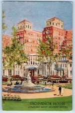 London England Postcard Grosvenor House Modern Hotel c1910 Antique Posted