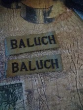 India Baluch Regiment original cloth Shoulder Titles. WW1? , lovely condition