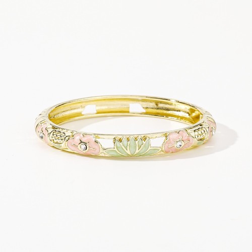 Colorful enamel floral bangle - enamel,