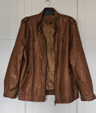 Mens leather- look tan brown