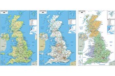 UK United Kingdom Map Atlas England Great Britain GB Wales Scotland Print Poster