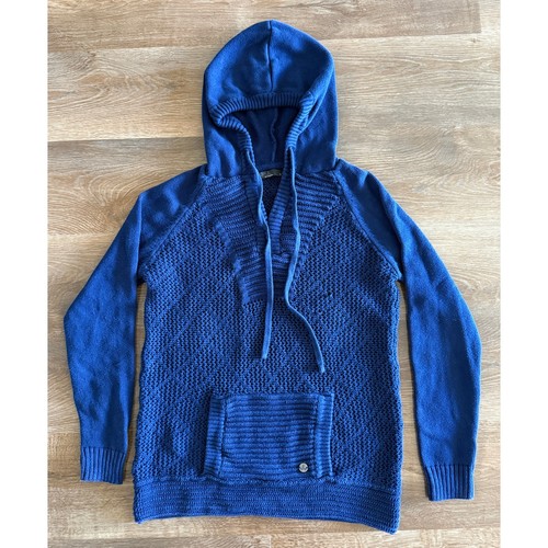 Prana blue knit hoodie sweater - blue,
