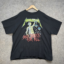 Metallica T-Shirt Mens Large Black Justice For All 1994 AAA Metal Rock Vintage