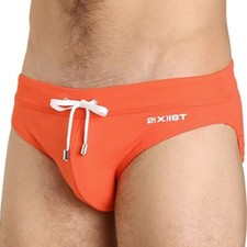 2(X)IST 2xist Rio Knit No-Show Brief Swimmers - Small W28-30" - Orange - Sample 