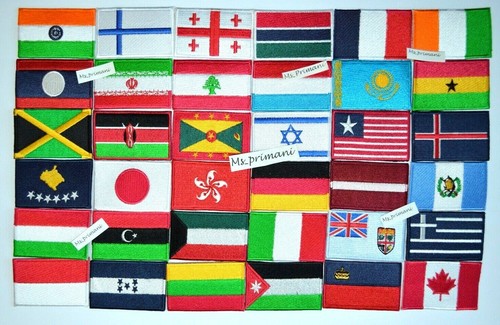 Country embroidered flag - country,