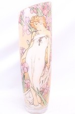 Vtg GOEBEL Artis Orbis 'Alphonse Mucha The Iris' GLASS Vase 42cm - 