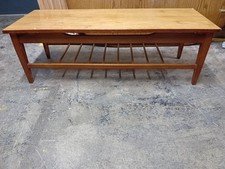 Scandinavian Style Minimalistic Long Narrow Coffee Tanle with Shelf CS 