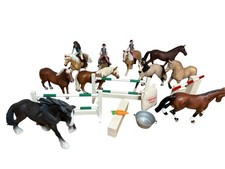 Bundle of Schleich Horses Riders and Jumps Breyer Feed Bag Bucket