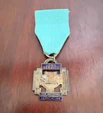 Vintage NODA Long Service Medal – National Operatic Dramatic Assoc Blue Ribbon
